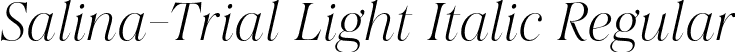 Salina-Trial Light Italic Regular font | Salina-Trial-LightItalic.otf