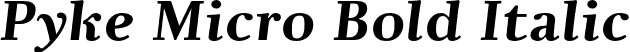 Pyke Micro Bold Italic font | PykeMicro-BoldItalic.otf