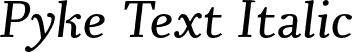Pyke Text Italic font | PykeText-Italic.otf