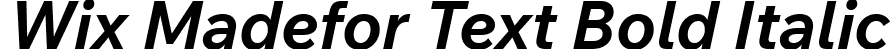 Wix Madefor Text Bold Italic font | WixMadeforText-BoldItalic.ttf