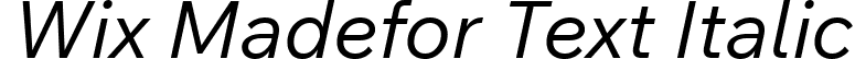 Wix Madefor Text Italic font | WixMadeforText-Italic.ttf