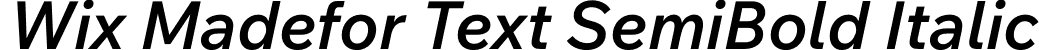Wix Madefor Text SemiBold Italic font | WixMadeforText-SemiBoldItalic.otf