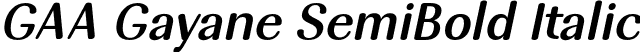 GAA Gayane SemiBold Italic font | GAAGayane-SemiBold_It.otf