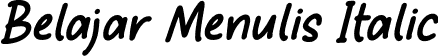 Belajar Menulis Italic font | Belajar-Menulis-Italic.otf