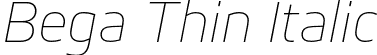 Bega Thin Italic font | Bega-ThinItalic.otf