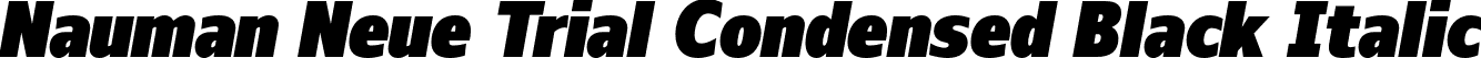 Nauman Neue Trial Condensed Black Italic font | NaumanNeueTrial-CondensedBlackItalic.otf