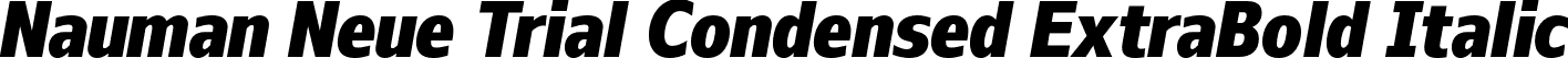 Nauman Neue Trial Condensed ExtraBold Italic font | NaumanNeueTrial-CondensedExtraBoldItalic.otf