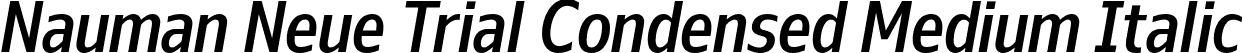 Nauman Neue Trial Condensed Medium Italic font | NaumanNeueTrial-CondensedMediumItalic.otf