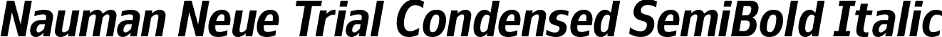 Nauman Neue Trial Condensed SemiBold Italic font | NaumanNeueTrial-CondensedSemiBoldItalic.otf