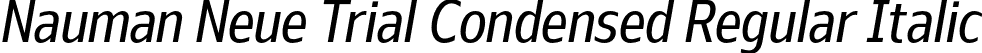 Nauman Neue Trial Condensed Regular Italic font | NaumanNeueTrial-CondensedRegularItalic.otf