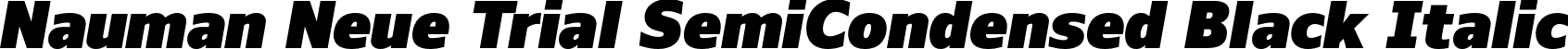 Nauman Neue Trial SemiCondensed Black Italic font | NaumanNeueTrial-SemiCondensedBlackItalic.otf