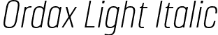 Ordax Light Italic font | Ordax-LightItalic.otf