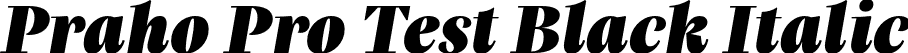 Praho Pro Test Black Italic font | PrahoProTest-BlackItalic.otf