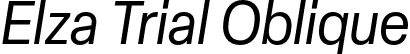 Elza Trial Oblique font | ElzaTrial-Oblique.otf