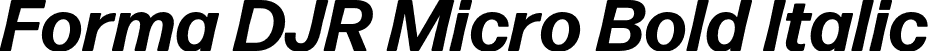 Forma DJR Micro Bold Italic font | FormaDJRMicro-BoldItalic-Testing.otf