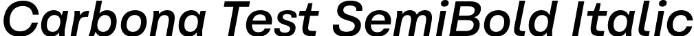 Carbona Test SemiBold Italic font | CarbonaTest-SemiBoldSlanted.otf