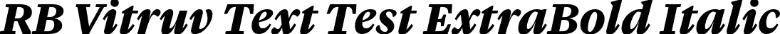 RB Vitruv Text Test ExtraBold Italic font | VitruvTextTest-ExtraBoldItalic.otf