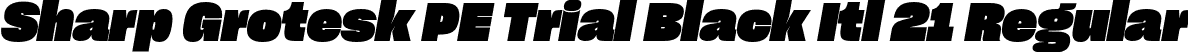 Sharp Grotesk PE Trial Black Itl 21 Regular font | SharpGroteskPETrialBlackItl-21.otf