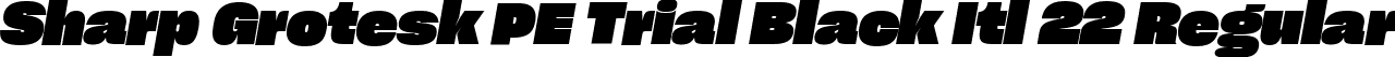Sharp Grotesk PE Trial Black Itl 22 Regular font | SharpGroteskPETrialBlackItl-22.ttf
