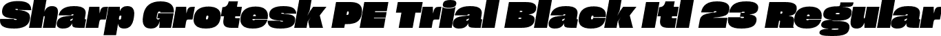 Sharp Grotesk PE Trial Black Itl 23 Regular font | SharpGroteskPETrialBlackItl-23.otf