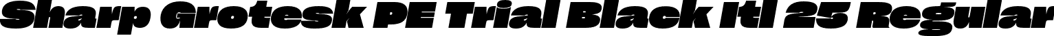 Sharp Grotesk PE Trial Black Itl 25 Regular font | SharpGroteskPETrialBlackItl-25.otf