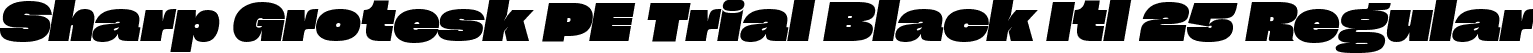 Sharp Grotesk PE Trial Black Itl 25 Regular font | SharpGroteskPETrialBlackItl-25.ttf