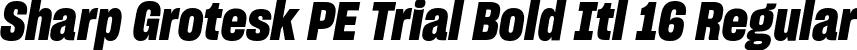 Sharp Grotesk PE Trial Bold Itl 16 Regular font | SharpGroteskPETrialBoldItl-16.otf