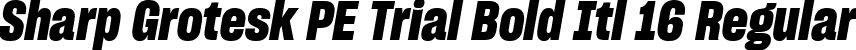 Sharp Grotesk PE Trial Bold Itl 16 Regular font | SharpGroteskPETrialBoldItl-16.ttf