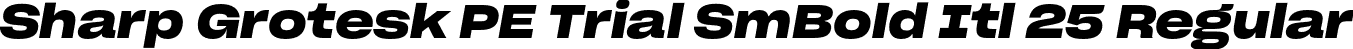 Sharp Grotesk PE Trial SmBold Itl 25 Regular font | SharpGroteskPETrialSmBoldItl-25.otf
