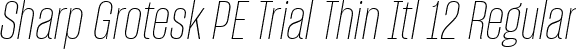 Sharp Grotesk PE Trial Thin Itl 12 Regular font | SharpGroteskPETrialThinItl-12.ttf