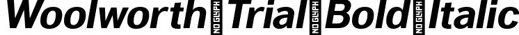 Woolworth Trial Bold Italic font | WoolworthTrial-BoldItalic.otf