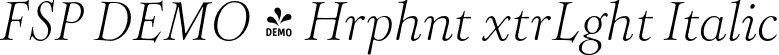 FSP DEMO - Hrphnt xtrLght Italic font | Fontspring-DEMO-hierophant-extralightitalic.otf