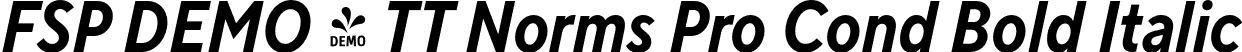 FSP DEMO - TT Norms Pro Cond Bold Italic font | Fontspring-DEMO-tt_norms_pro_condensed_bold_italic.otf