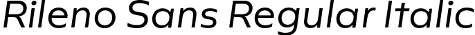 Rileno Sans Regular Italic font | RilenoSans-RegularItalic.otf