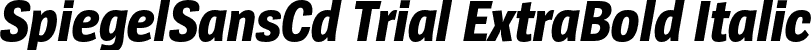 SpiegelSansCd Trial ExtraBold Italic font | SpiegelSansCd-8ExtraBoldItalic_TRIAL.otf