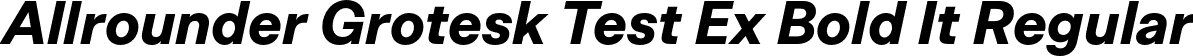 Allrounder Grotesk Test Ex Bold It Regular font | AllrounderGroteskTest-ExtraBoldItalic.otf
