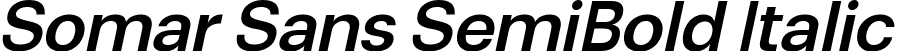 Somar Sans SemiBold Italic font | SomarSans-SemiBoldItalic.ttf