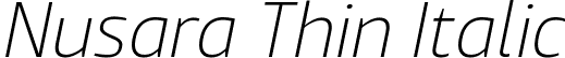 Nusara Thin Italic font | Nusara-ThinItalic.ttf