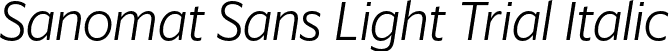 Sanomat Sans Light Trial Italic font | SanomatSans-LightItalic-Trial.otf