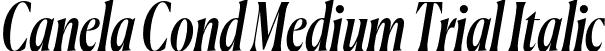 Canela Cond Medium Trial Italic font | CanelaCondensed-MediumItalic-Trial.otf