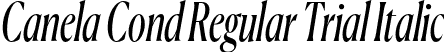 Canela Cond Regular Trial Italic font | CanelaCondensed-RegularItalic-Trial.otf