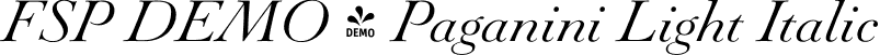 FSP DEMO - Paganini Light Italic font | Fontspring-DEMO-paganini-lightitalic.otf