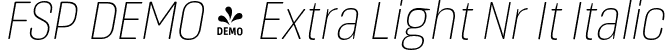 FSP DEMO - Extra Light Nr It Italic font | Fontspring-DEMO-masifardnr-extralightit.otf