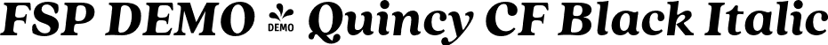 FSP DEMO - Quincy CF Black Italic font | Fontspring-DEMO-quincycf-blackitalic.otf