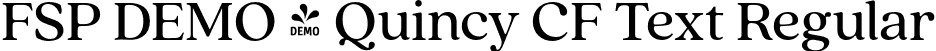 FSP DEMO - Quincy CF Text Regular font | Fontspring-DEMO-quincycf-text.otf
