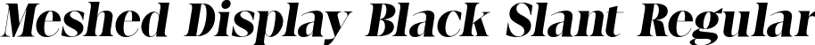 Meshed Display Black Slant Regular font | MeshedDisplay-BlackSlanted.otf