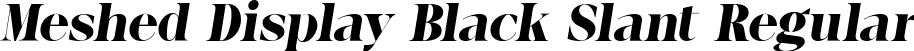Meshed Display Black Slant Regular font | MeshedDisplay-BlackSlanted.ttf