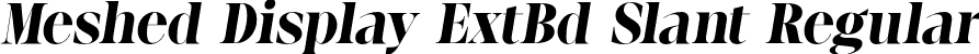 Meshed Display ExtBd Slant Regular font | MeshedDisplay-ExtBdSlant.otf