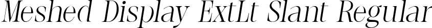 Meshed Display ExtLt Slant Regular font | MeshedDisplay-ExtLtSlant.ttf