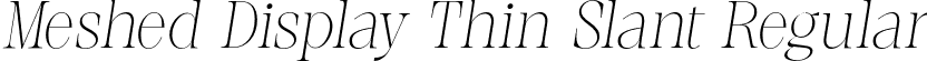 Meshed Display Thin Slant Regular font | MeshedDisplay-ThinSlanted.otf
